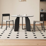 Elegant White Sintered Stone Dining Table with Oak Wood Multi-Layer Board hagst-568