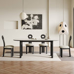 Sleek White Sintered Stone and Ash Wood Multi-Layer Board Table for Modern Interiors hagst-569