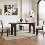 Sleek White Sintered Stone and Ash Wood Multi-Layer Board Table for Modern Interiors hagst-569