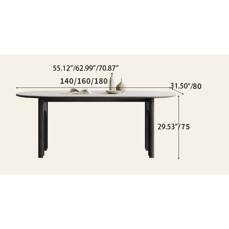 Sleek White Sintered Stone and Ash Wood Multi-Layer Board Table for Modern Interiors hagst-569