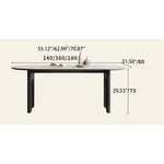 Sleek White Sintered Stone and Ash Wood Multi-Layer Board Table for Modern Interiors hagst-569