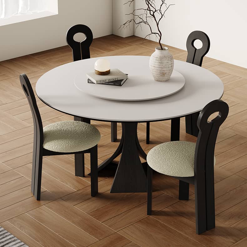 Elegant Multi-Layer Wood Board Table with Durable White Sintered Stone Top hagst-571