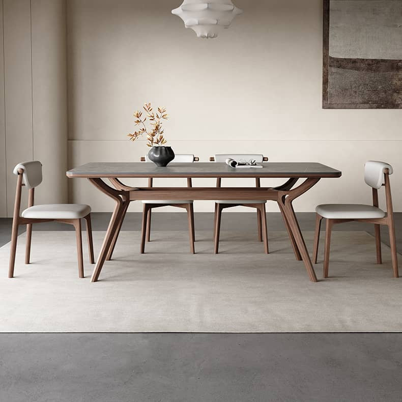 Stylish Gray Sintered Stone & Ash Wood Multi-Layer Board Table – Modern & Elegant Design hagst-572