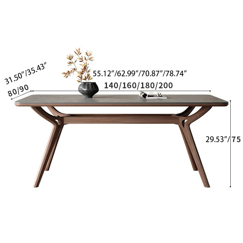Stylish Gray Sintered Stone & Ash Wood Multi-Layer Board Table – Modern & Elegant Design hagst-572