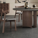 Modern Gray Sintered Stone Table with Ash Wood Multi-Layer Design hagst-575