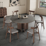 Modern Gray Sintered Stone Table with Ash Wood Multi-Layer Design hagst-575