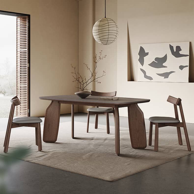 Luxurious Gray Sintered Stone and Oak Wood Multi-Layer Board Table - Modern Elegance for Your Home hagst-577