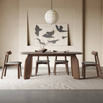 Luxurious Gray Sintered Stone and Oak Wood Multi-Layer Board Table - Modern Elegance for Your Home hagst-577