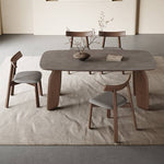 Luxurious Gray Sintered Stone and Oak Wood Multi-Layer Board Table - Modern Elegance for Your Home hagst-577