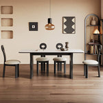 Elegant White Sintered Stone and Ash Wood Multi-Layer Board Table for Modern Living Spaces hagst-578