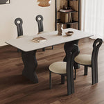 Elegant White Sintered Stone and Ash Wood Multi-Layer Board Table for Modern Living Spaces hagst-578