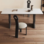 Elegant White Sintered Stone and Ash Wood Multi-Layer Board Table for Modern Living Spaces hagst-578