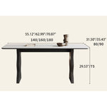 Elegant White Sintered Stone and Ash Wood Multi-Layer Board Table for Modern Living Spaces hagst-578