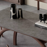 Modern Gray Sintered Stone and Ash Wood Multi-Layer Board Table hagst-579