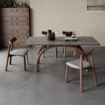 Modern Gray Sintered Stone and Ash Wood Multi-Layer Board Table hagst-579