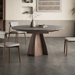 Modern Table with Elegant Gray Sintered Stone and Ash Wood Multi-Layer Board hagst-580