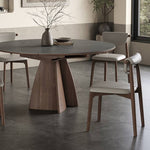 Modern Table with Elegant Gray Sintered Stone and Ash Wood Multi-Layer Board hagst-580