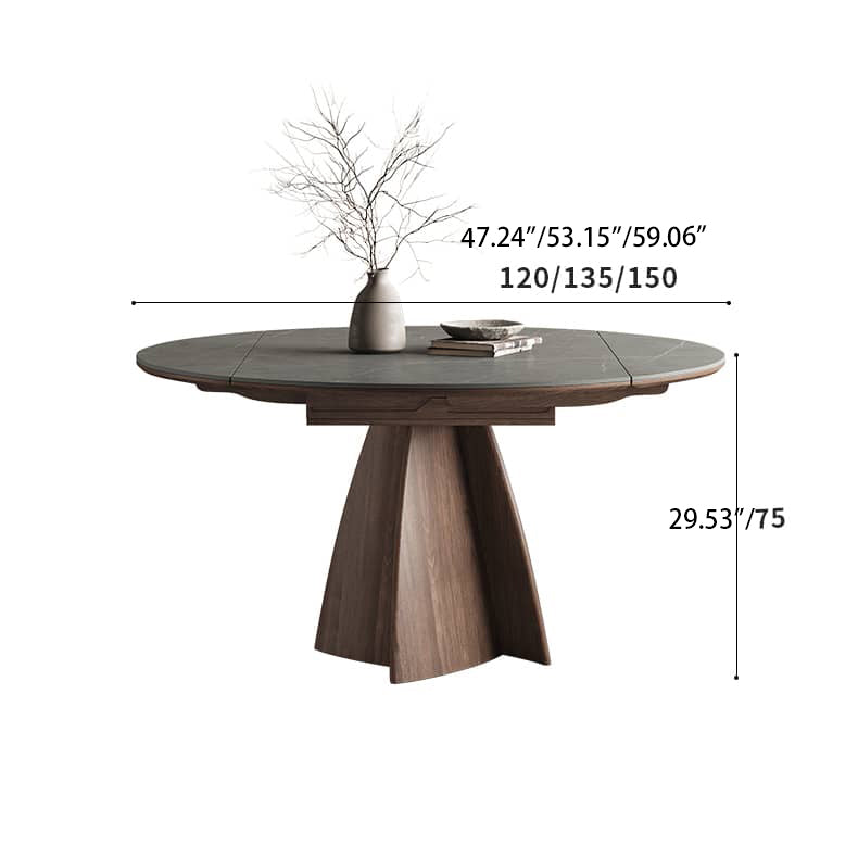 Modern Table with Elegant Gray Sintered Stone and Ash Wood Multi-Layer Board hagst-580