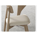 Sleek Off-White Faux Leather Chair with Natural Oak Wood Finish & Plush Foam Cushion hagst-814