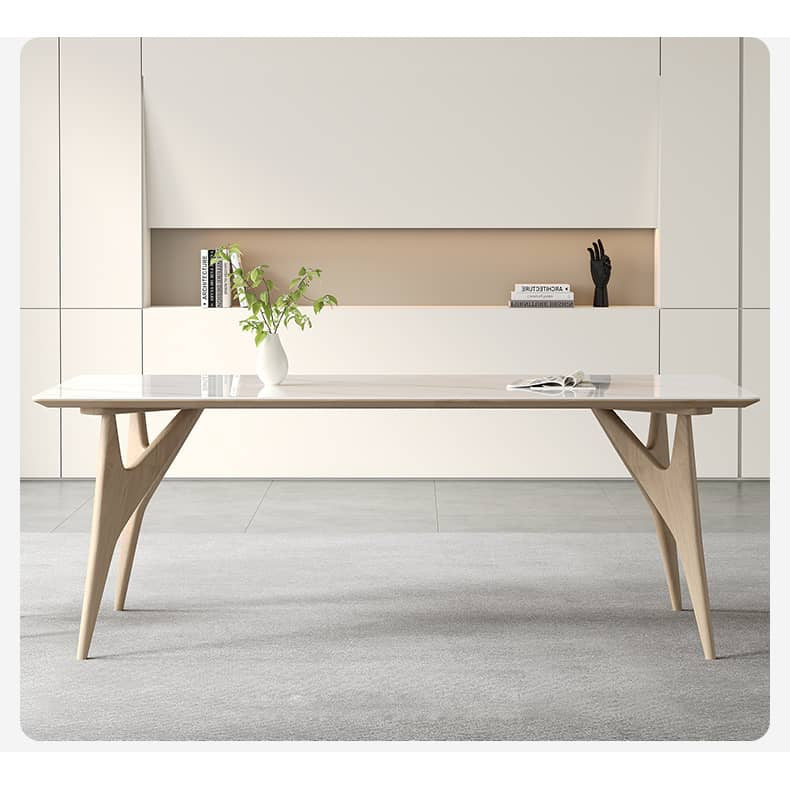 Sleek Off-White Faux Leather Chair with Natural Oak Wood Finish & Plush Foam Cushion hagst-814