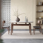 Stylish Grey Brown Oak Wood Chair with Foam and Faux Leather Upholstery hagst-815