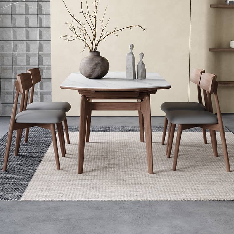 Stylish Grey Brown Oak Wood Chair with Foam and Faux Leather Upholstery hagst-815