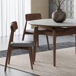 Stylish Grey Brown Oak Wood Chair with Foam and Faux Leather Upholstery hagst-815