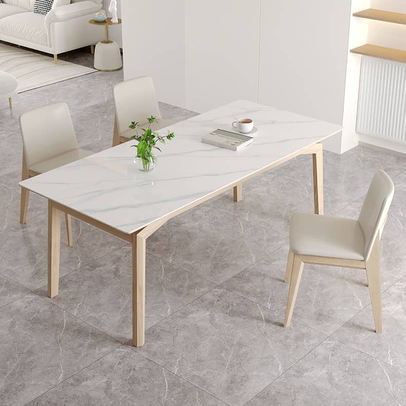 Elegant Off White Chair with Natural Ash Wood and Faux Leather Upholstery hagst-816