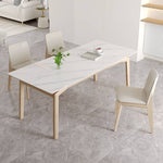 Elegant Off White Chair with Natural Ash Wood and Faux Leather Upholstery hagst-816