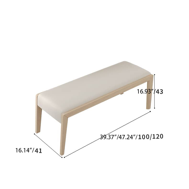 Elegant Off White Chair with Natural Ash Wood and Faux Leather Upholstery hagst-816