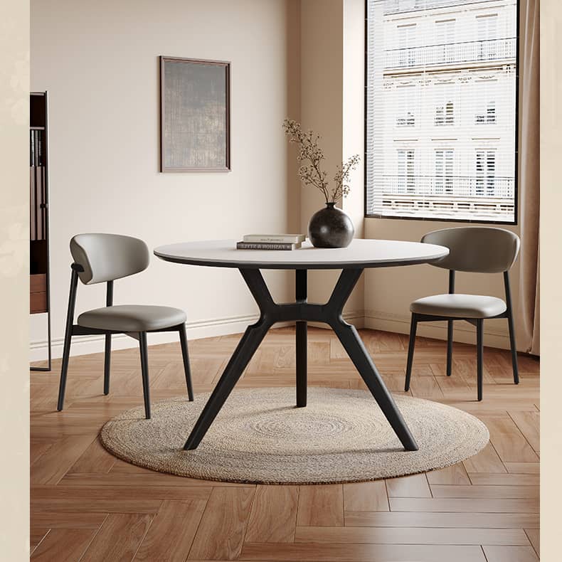 Sleek Grey Black Ash Wood Chair with Comfortable Foam & Stylish Faux Leather Upholstery hagst-817