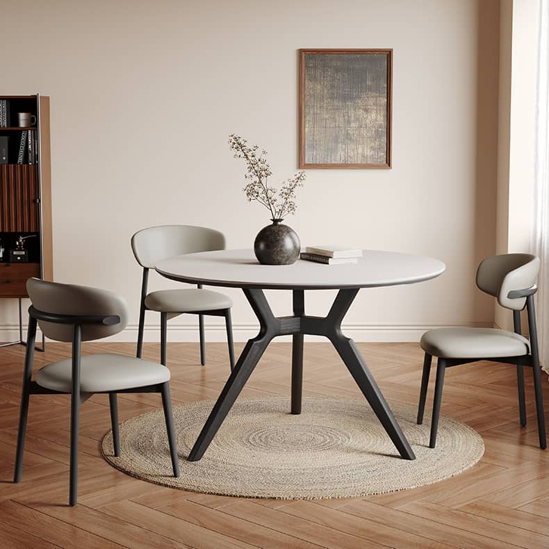 Sleek Grey Black Ash Wood Chair with Comfortable Foam & Stylish Faux Leather Upholstery hagst-817