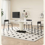 Elegant White & Black Linen Chair with Solid Wood Frame for Timeless Style hagst-818