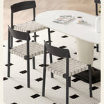 Elegant White & Black Linen Chair with Solid Wood Frame for Timeless Style hagst-818