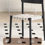 Elegant White & Black Linen Chair with Solid Wood Frame for Timeless Style hagst-818