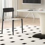 Elegant White & Black Linen Chair with Solid Wood Frame for Timeless Style hagst-818