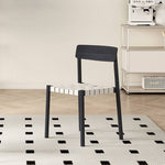 Elegant White & Black Linen Chair with Solid Wood Frame for Timeless Style hagst-818