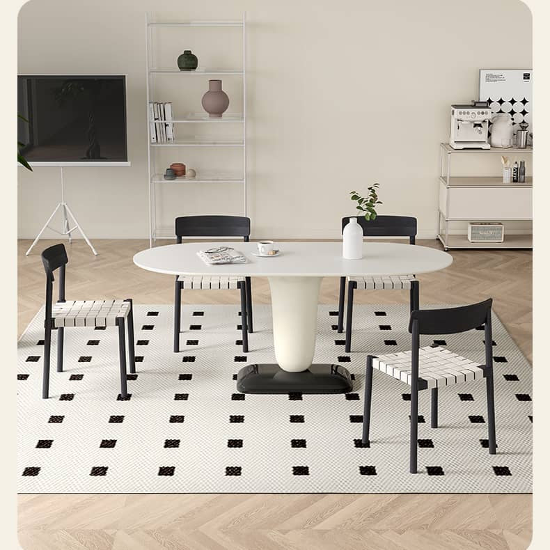 Elegant White & Black Linen Chair with Solid Wood Frame for Timeless Style hagst-818