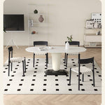 Elegant White & Black Linen Chair with Solid Wood Frame for Timeless Style hagst-818