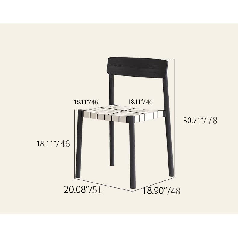 Elegant White & Black Linen Chair with Solid Wood Frame for Timeless Style hagst-818