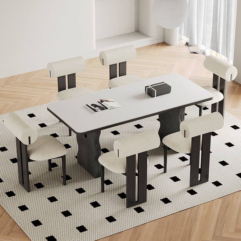 Modern Black & White Ash Wood Chair with Foam & Polyester Upholstery hagst-819