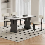 Modern Black & White Ash Wood Chair with Foam & Polyester Upholstery hagst-819