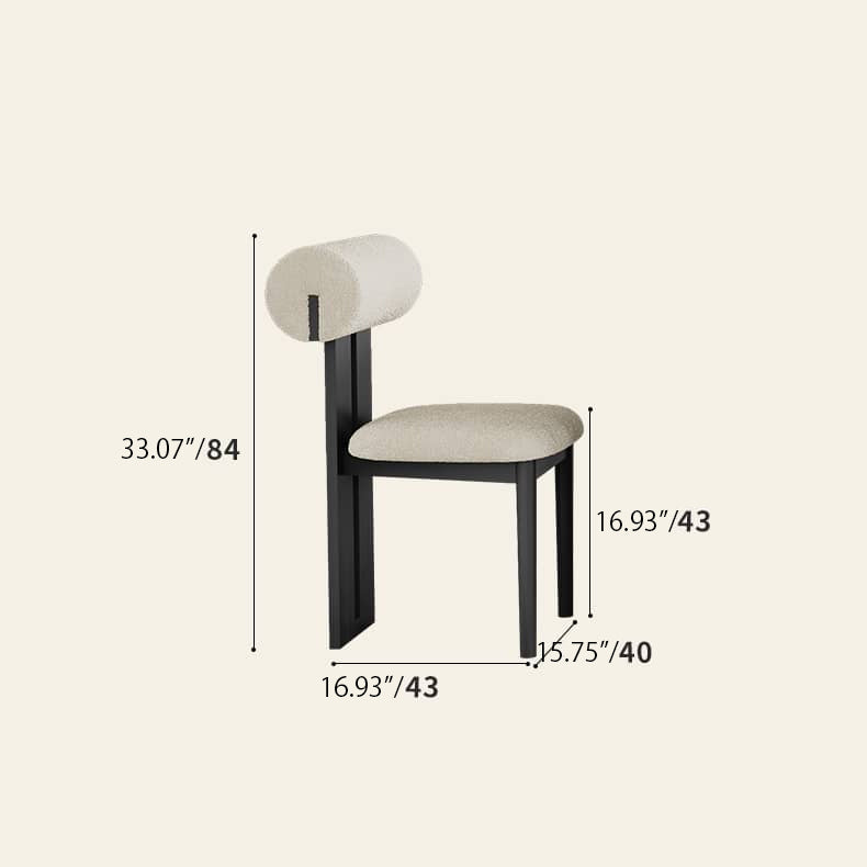 Modern Black & White Ash Wood Chair with Foam & Polyester Upholstery hagst-819