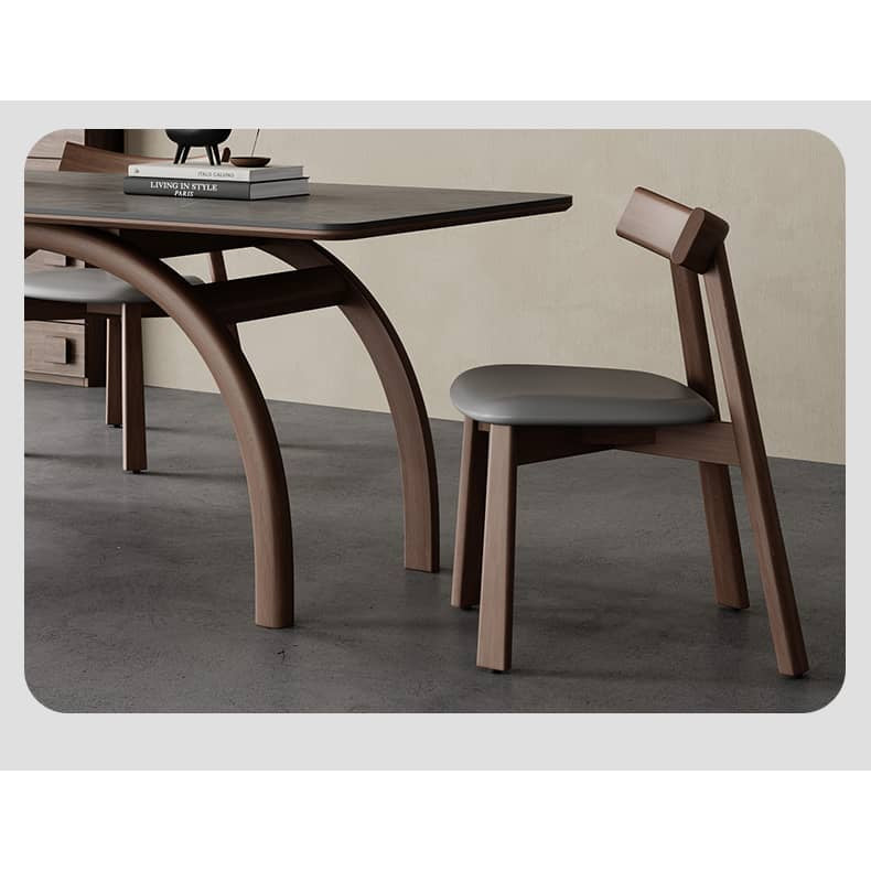 Elegant White Faux Leather Chair with Oak Wood Frame and Comfortable Foam Cushion - Brown and Grey Options Available hagst-821