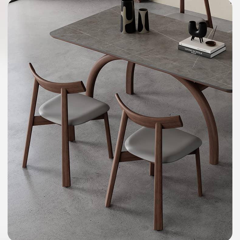 Elegant White Faux Leather Chair with Oak Wood Frame and Comfortable Foam Cushion - Brown and Grey Options Available hagst-821