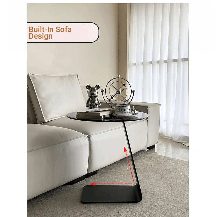 Modern Round Tempered Glass Coffee Table with Aluminum Alloy Base - Stylish Living Room Accent hakt-5148