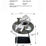 Modern Round Tempered Glass Coffee Table with Aluminum Alloy Base - Stylish Living Room Accent hakt-5148