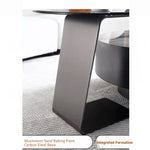 Modern Round Tempered Glass Coffee Table with Aluminum Alloy Base - Stylish Living Room Accent hakt-5148