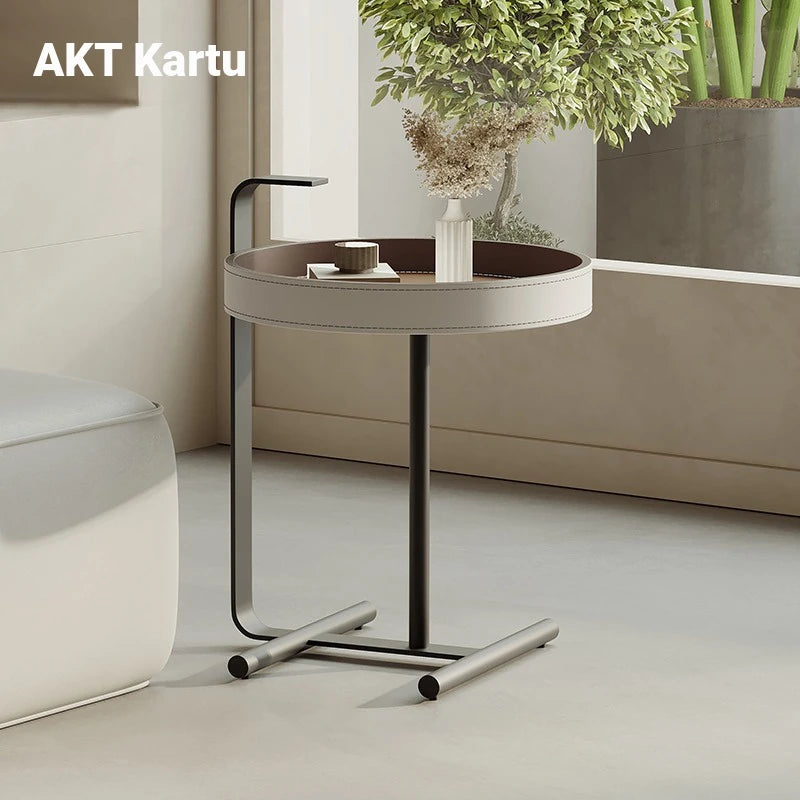 Stylish Synthetic Leather and Solid Wood Tea Table - Modern Accent for Your Living Room hakt-5149