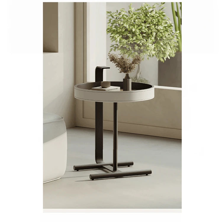 Stylish Synthetic Leather and Solid Wood Tea Table - Modern Accent for Your Living Room hakt-5149